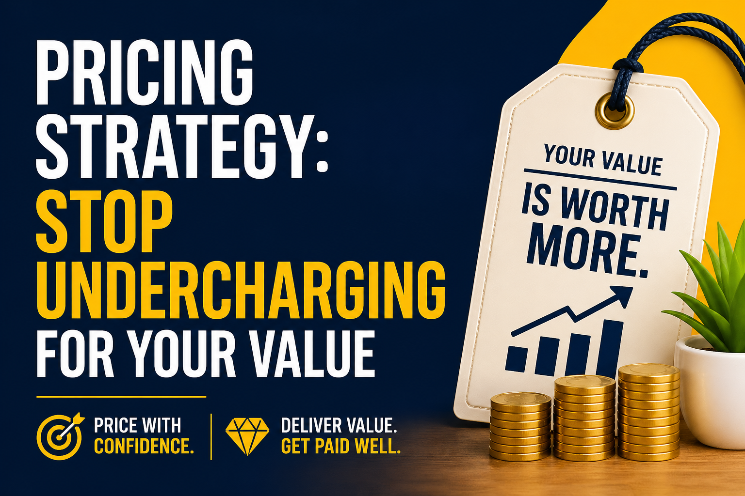 Pricing strategy illustration showing how to stop undercharging and charge based on value for business growth