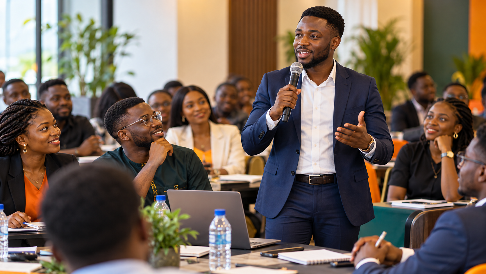 African professionals participating in a career and business workshop